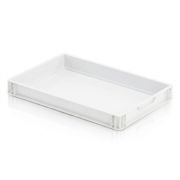 Stackable crate 60x40x7.5 cm, for dough, white