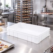 Stackable crate 60x40x13.5 cm, for dough, white