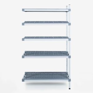 Shelves for cold storage chambers with 5 corner shelves 130x50x180cm ALUPLAST