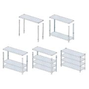 Ράφι αλουμινίου ΒΑΣΙΚΟ με 3 επιφάνειες 70x40x180cm ALUPLAST