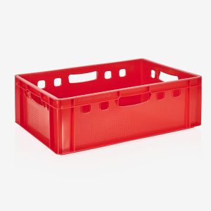 Τελάρο στοιβαζόμενο για κρέας Κόκκινο βάρους 2Kg 60x40x20cm 2129-E2