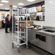 TRAY TROLEY ALUMINIUM FOR 12 TRAYS